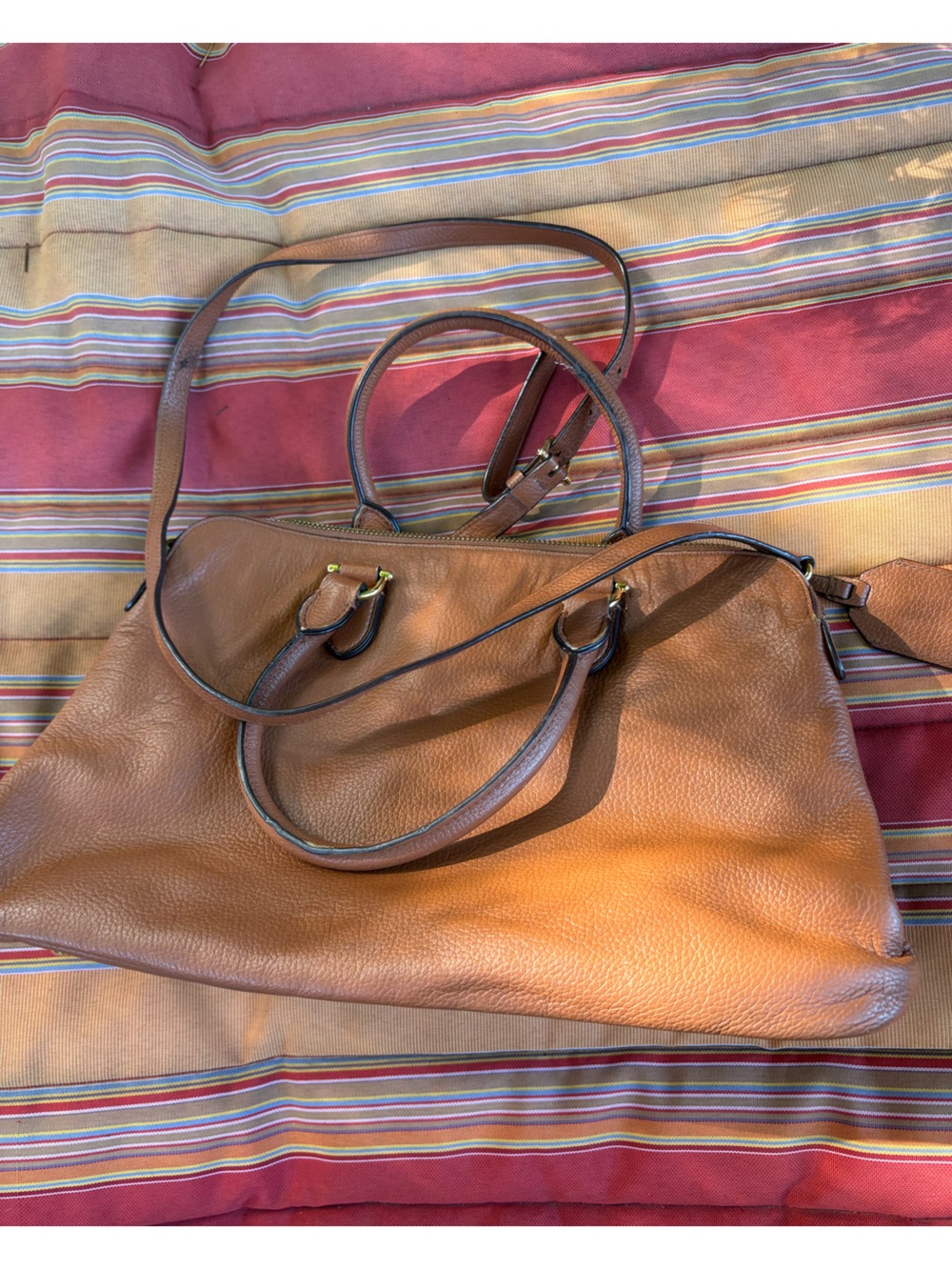 Polo Ralph Lauren Brown Leather Shoulder Bag with Gold Hardware - Picture 6 of 6